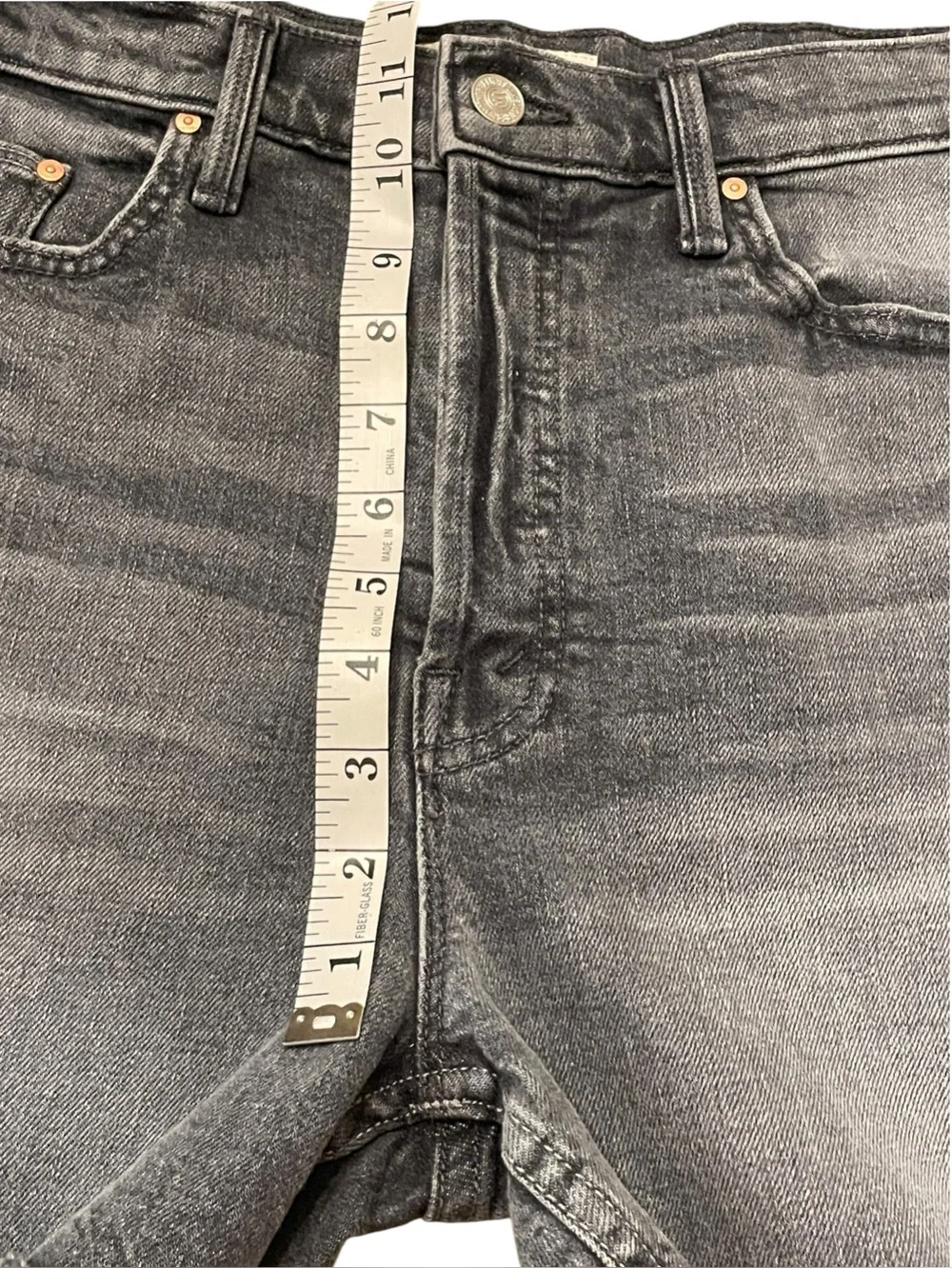 MOTHER Last Ride GrayCharcoal The Skipper Short N' Long Fray Jean Shorts Size 29